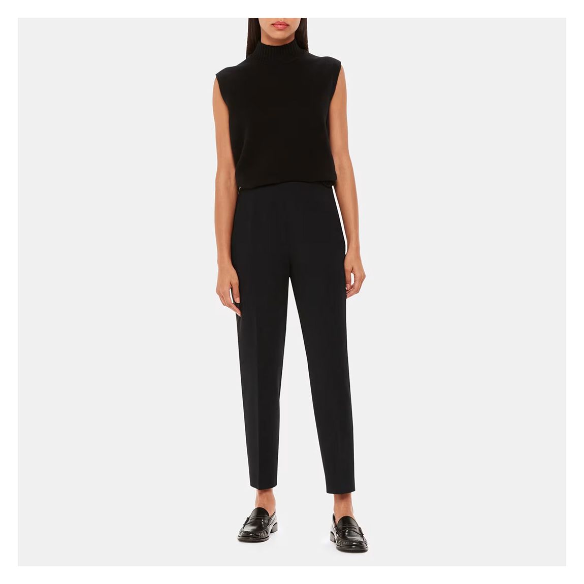 Black Ella Essential Wool Blend Trousers