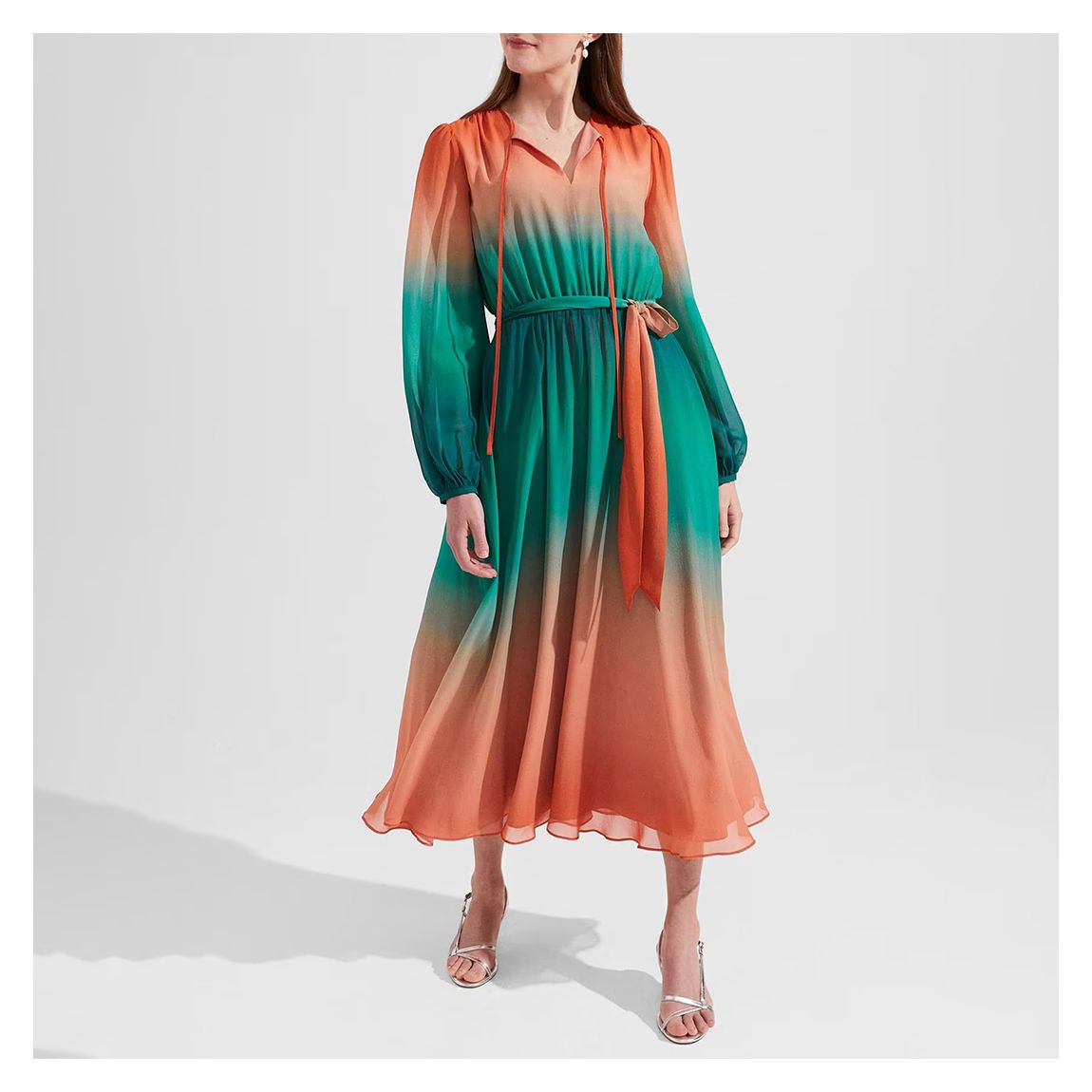 Orange Adalyn Silk Dress