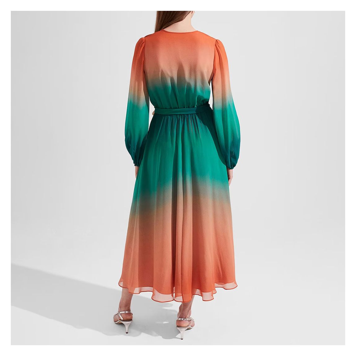 Orange Adalyn Silk Dress