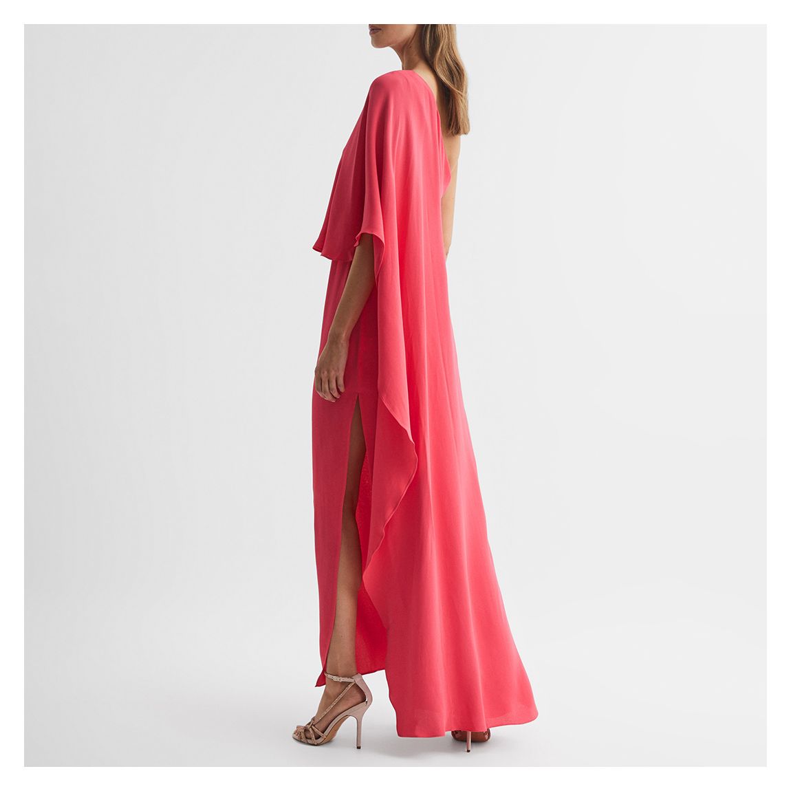 Coral Jordyn Cape Maxi Dress