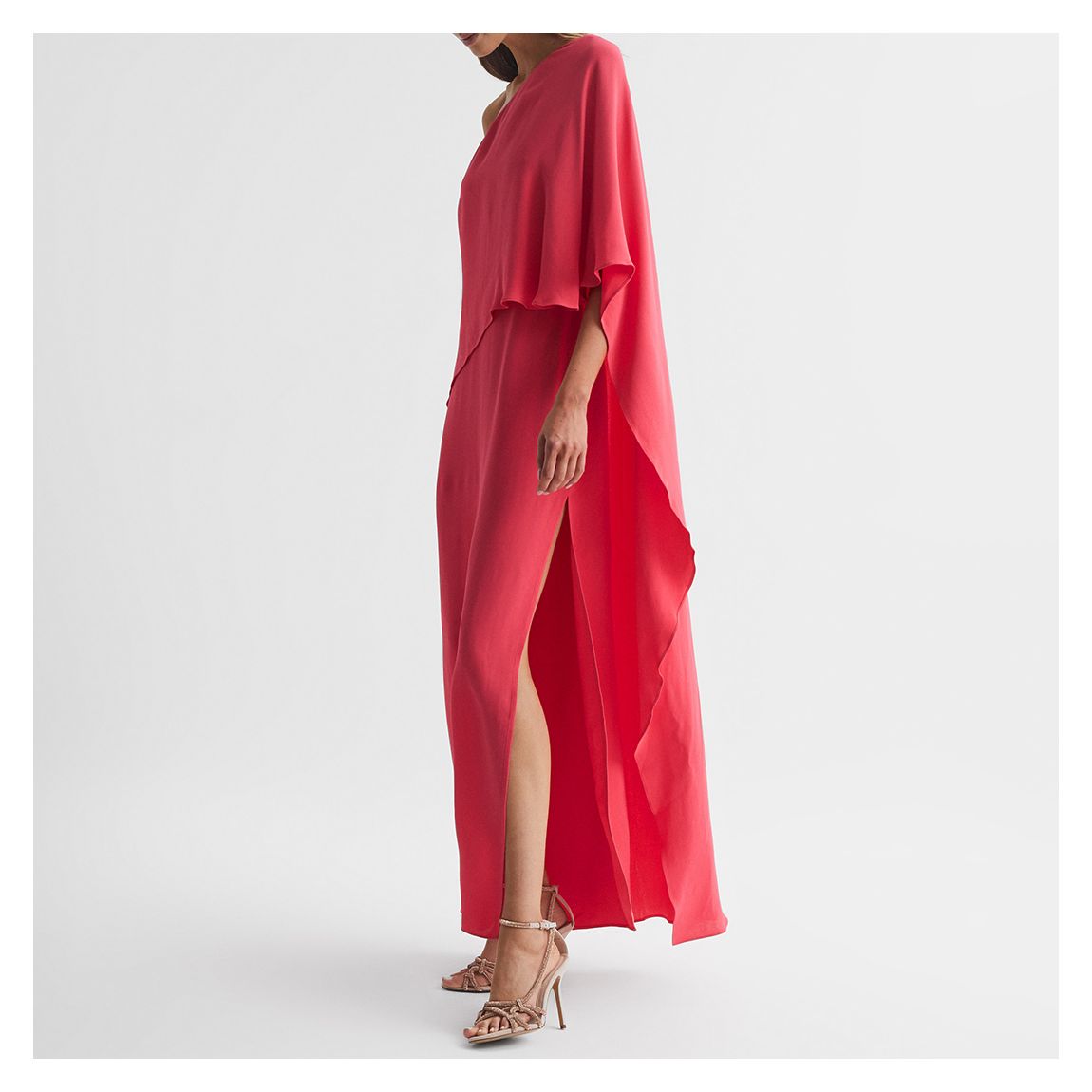 Coral Jordyn Cape Maxi Dress