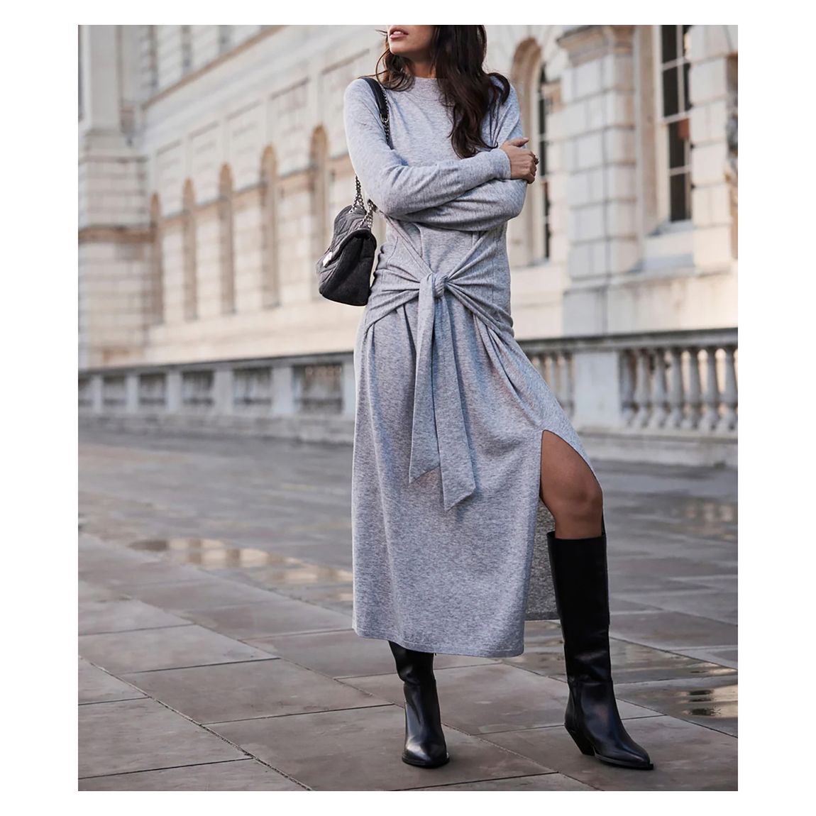 Pierre Cardin Dress Dress In Cream Wool Jersey With Self Belt Mint