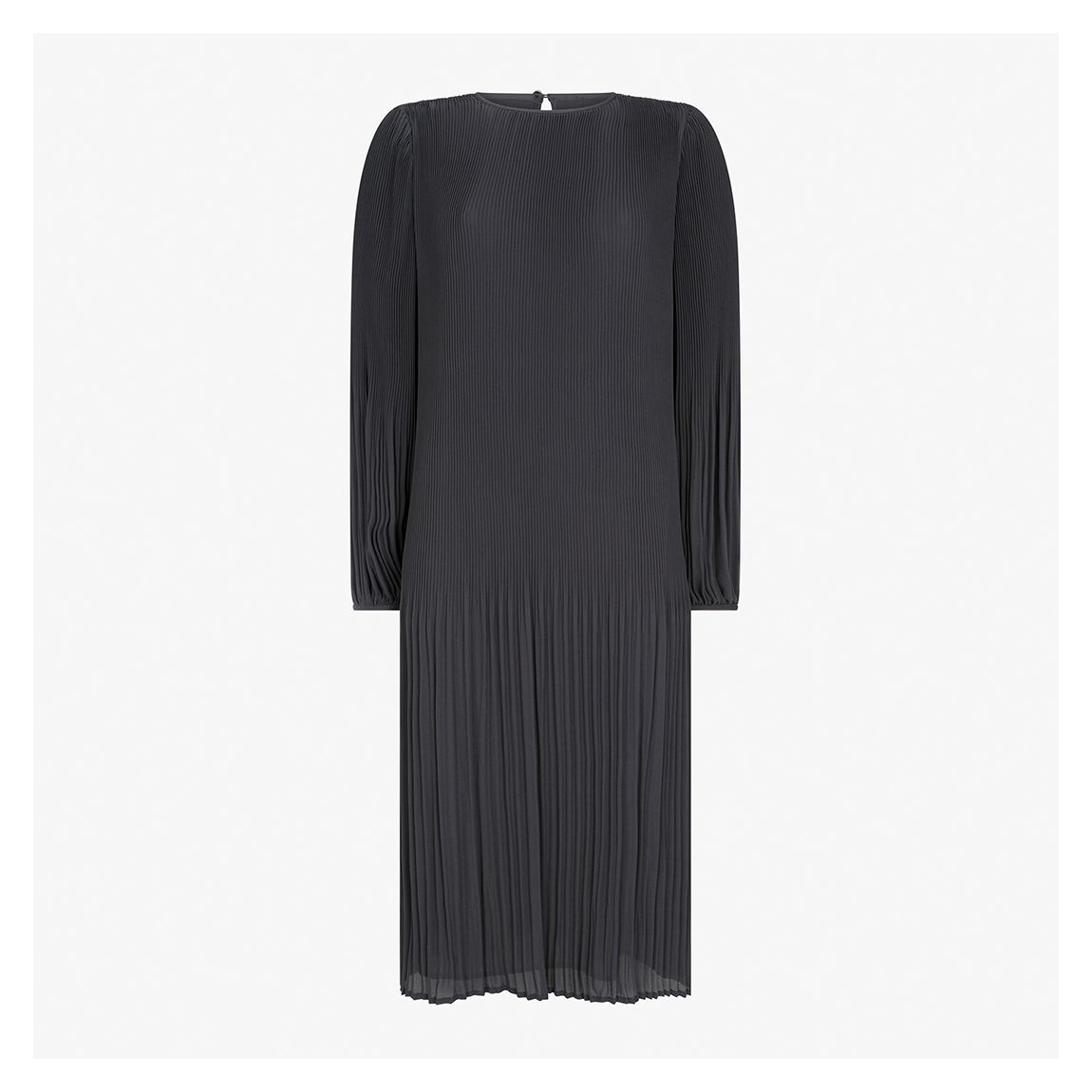 Dark Grey Pleated Midi Dress