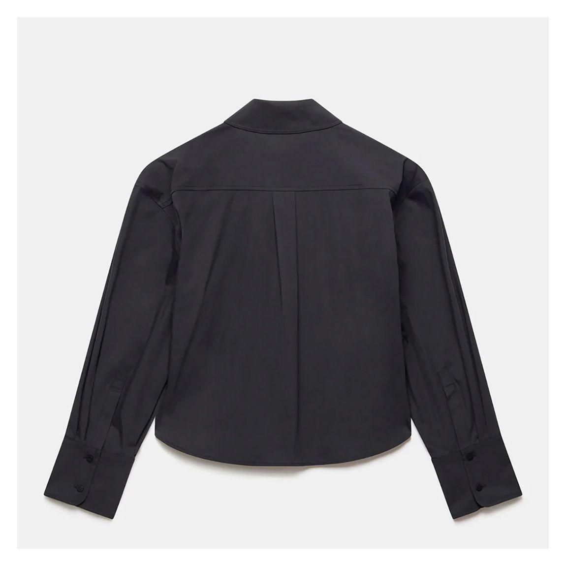 Black Cropped Utility Shirt