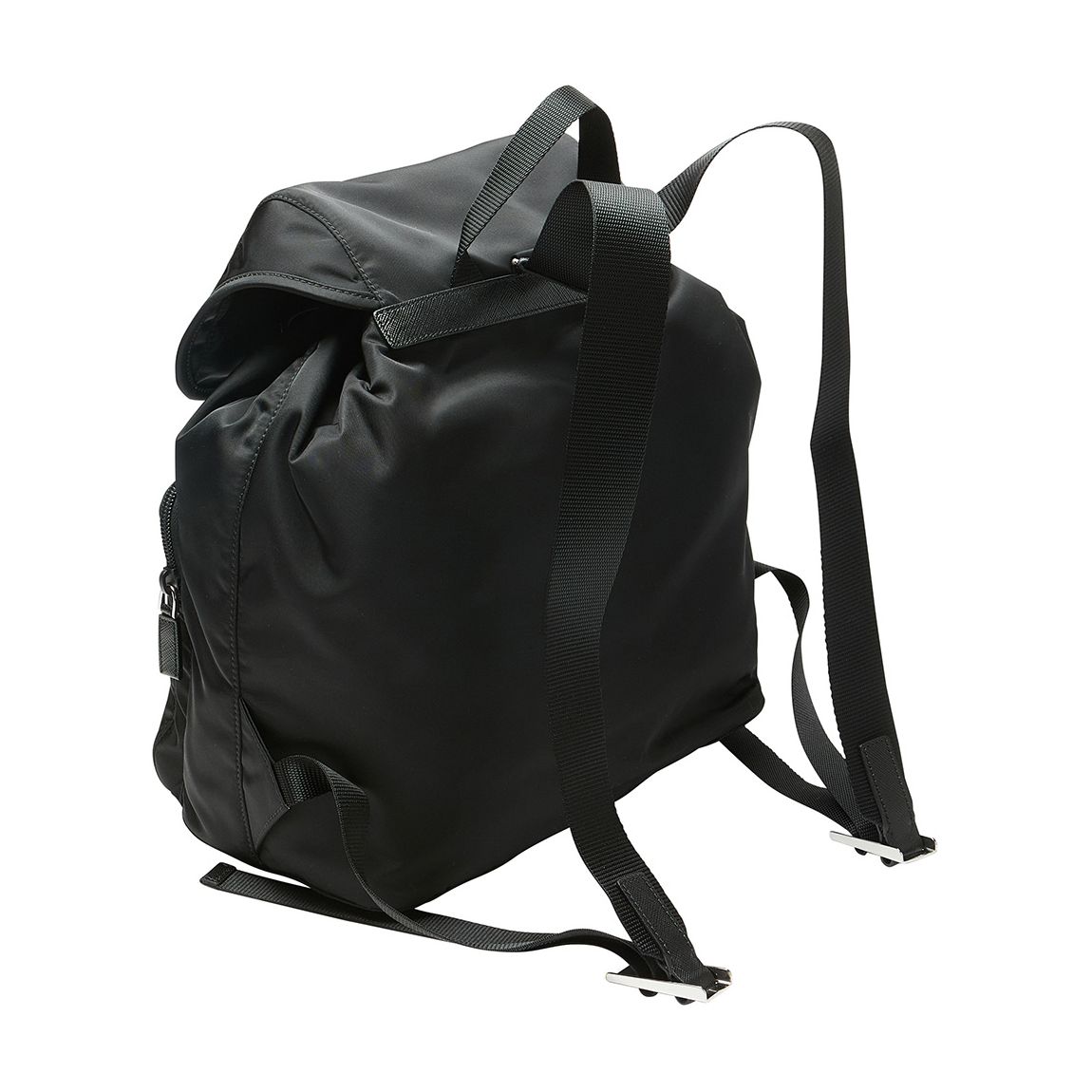 Black Re-Nylon Medium Backpack
