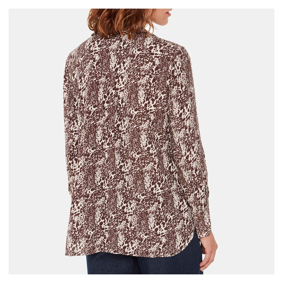 Brown Micro Leopard Print Shirt