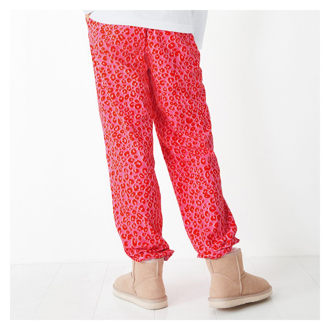 Pink Leopard Liv Cotton Flannel Pj Trousers