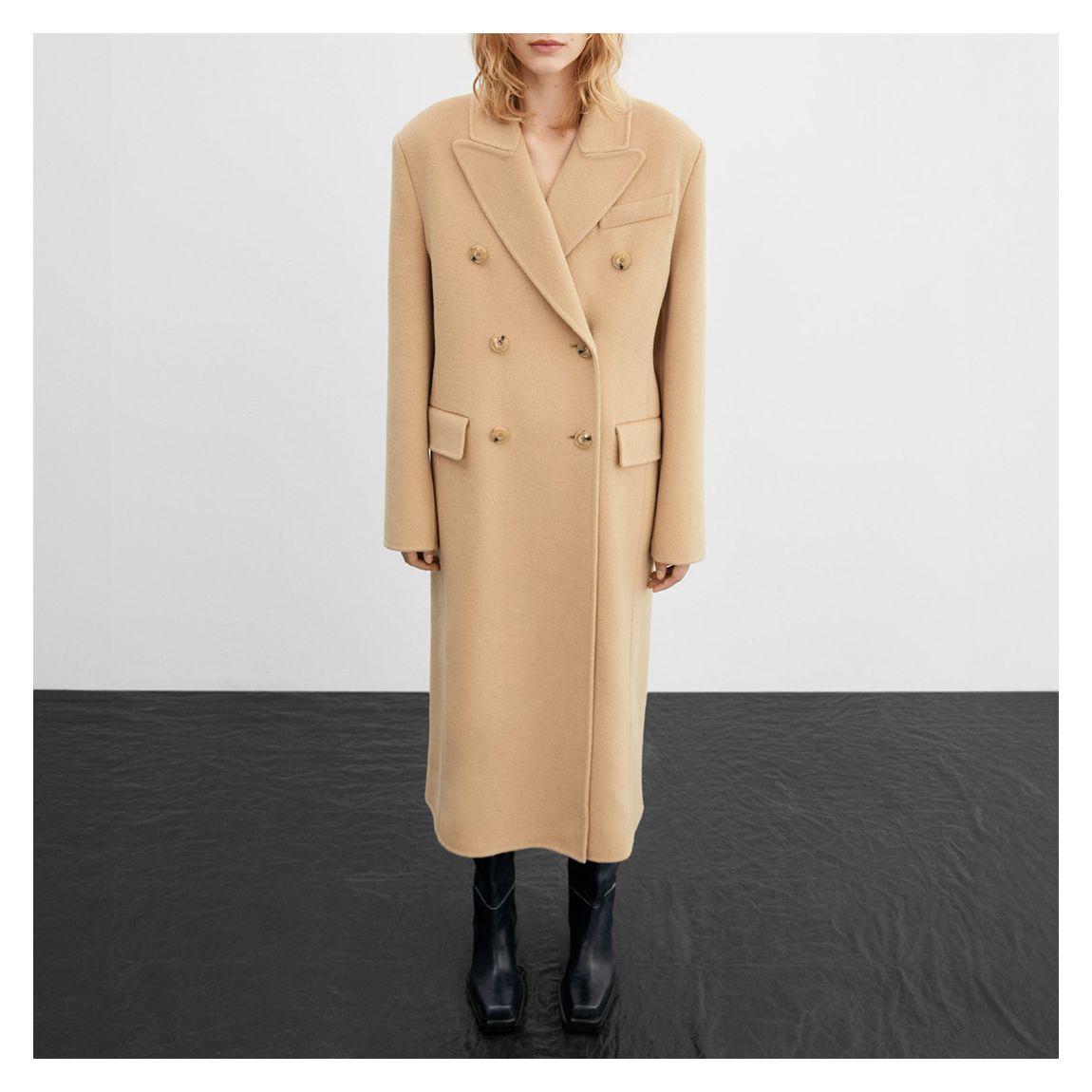 Estella. K Eileen Scarf Long Coat -BLK-
