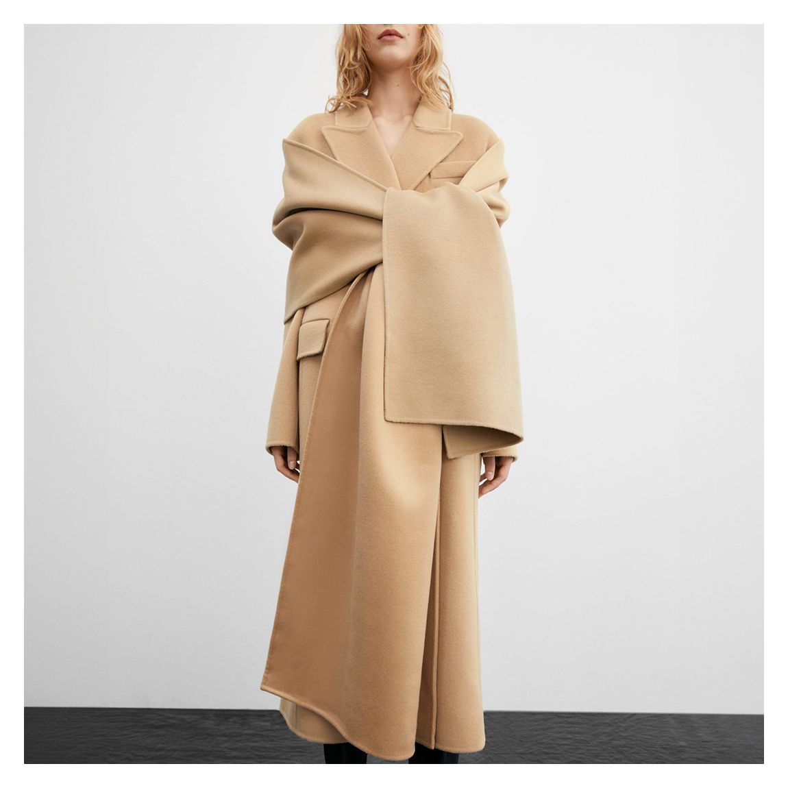Estella. K Eileen Scarf Long Coat -BLK-