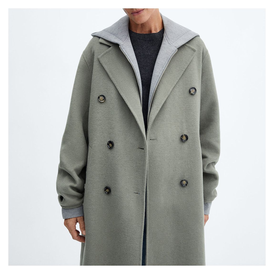 Khaki Handmade Oversized Wool Coat