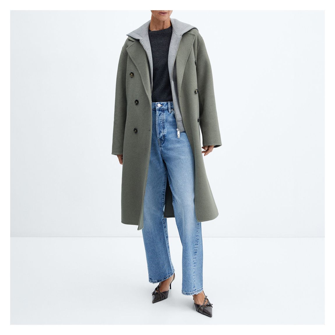 Khaki Handmade Oversized Wool Coat