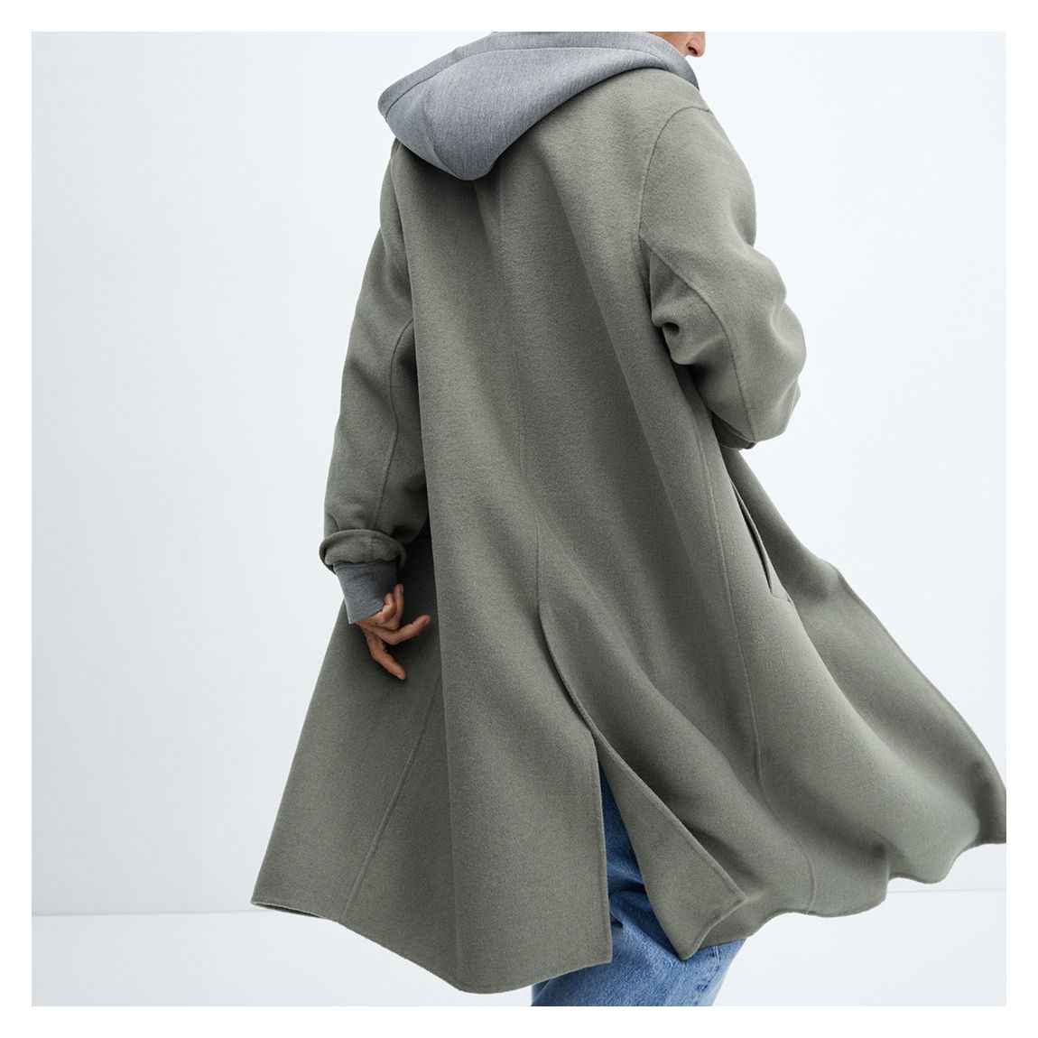 Khaki Handmade Oversized Wool Coat