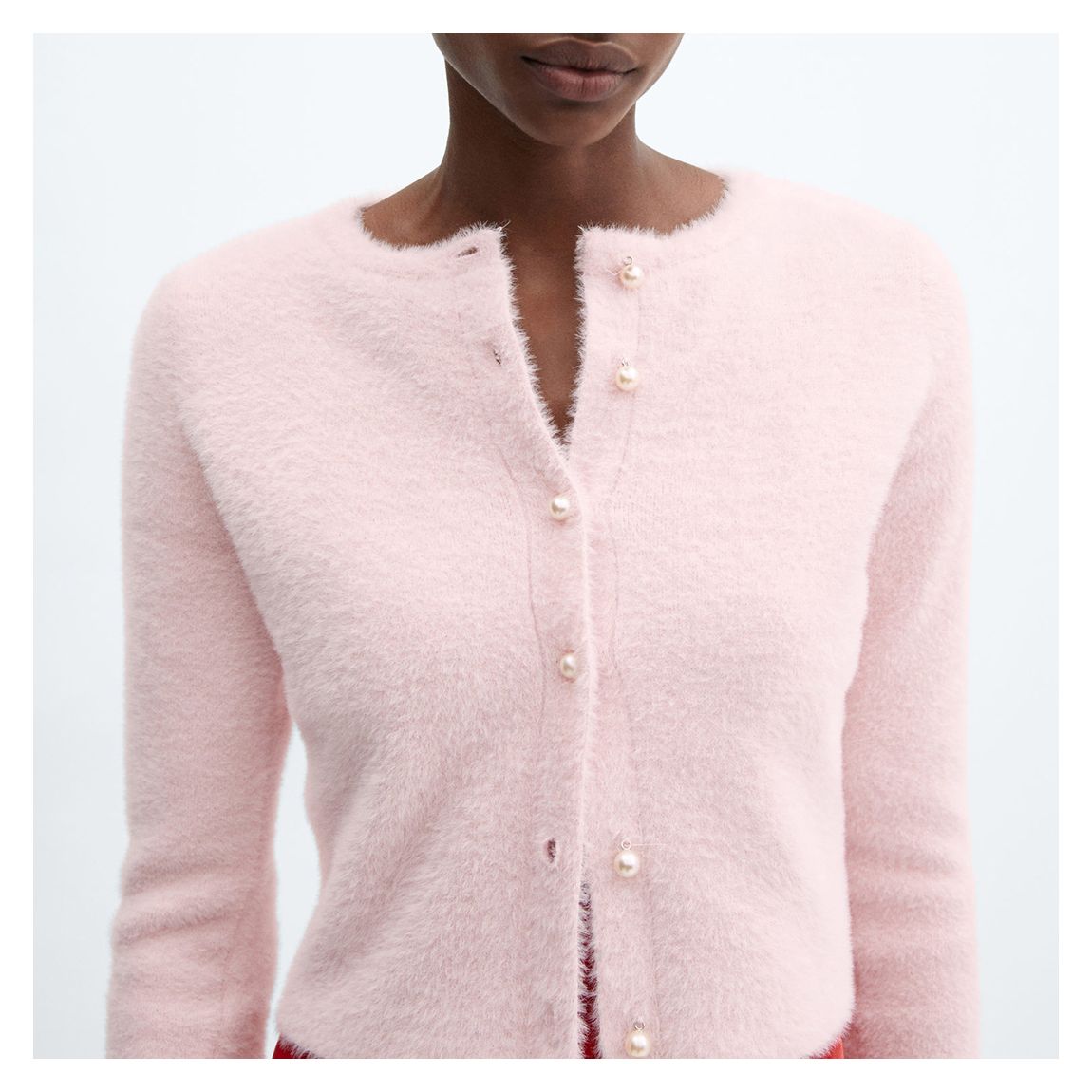 トップス Hug knit cardigan lightgrey ANDMARY ANDMARY Hug knit cardigan light gray