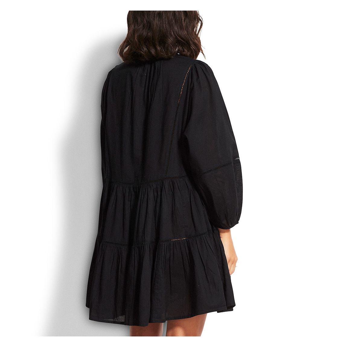 Black Bayside Ladder Trim Dress