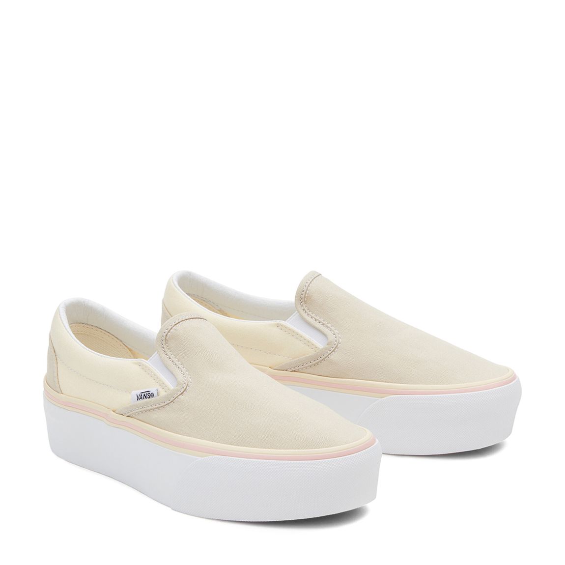 Women's Beige Classic Stackform Slip On Shoes