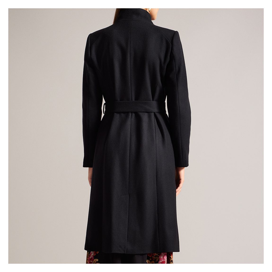 Black Classic Wool Wrap Coat