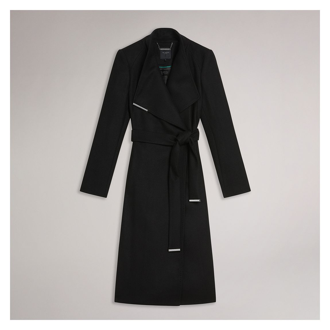 Black Classic Wool Wrap Coat