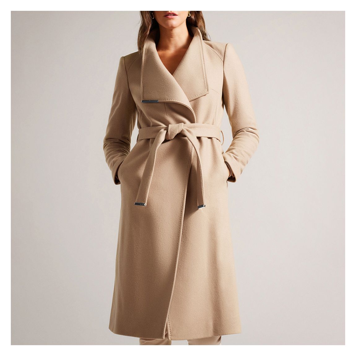 Long Belted Ellgenc Belted Wrap Coat Sandra Coat Belted Wool Ted