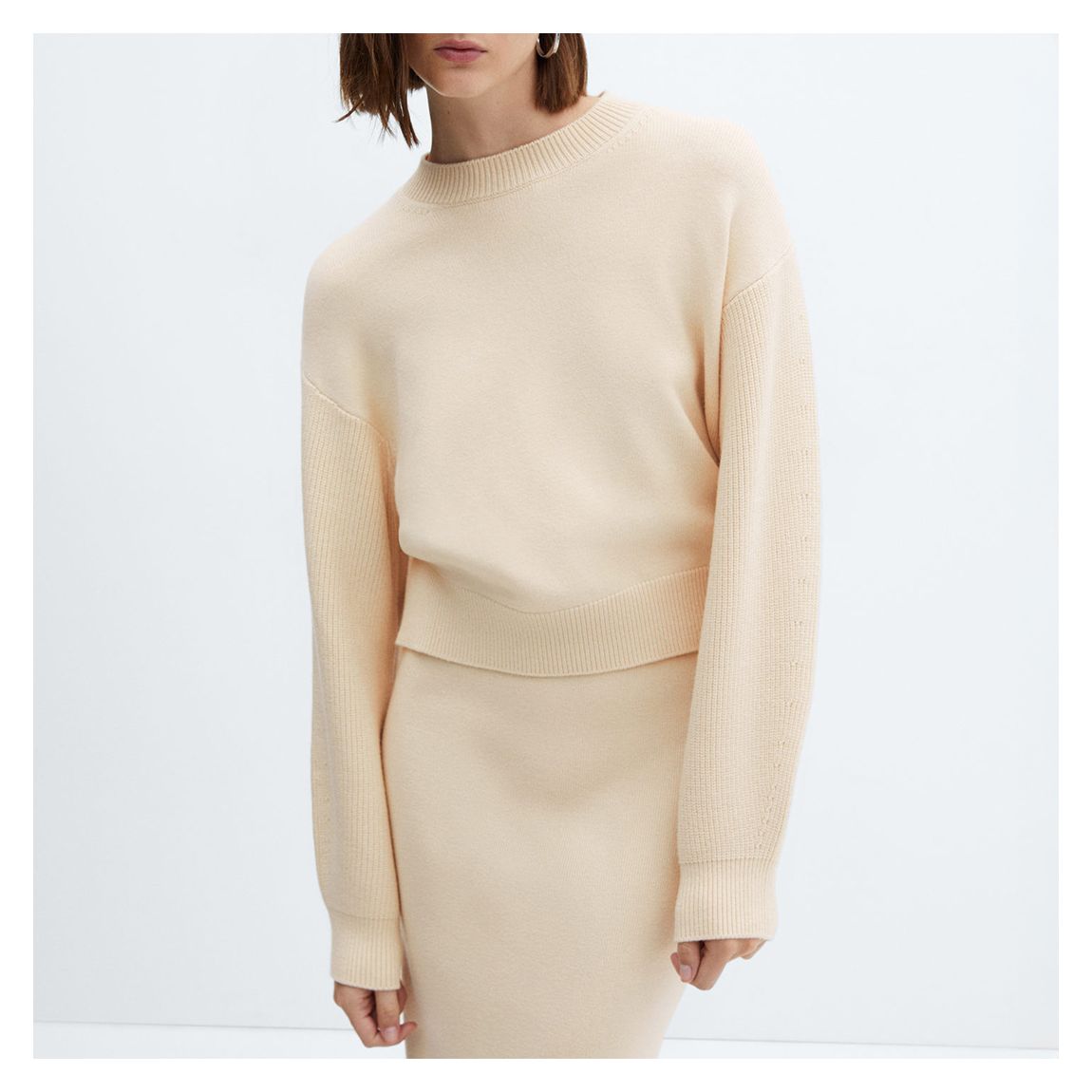 Pierre Cardin Dress Dress In Cream Wool Jersey With Self Belt Mint