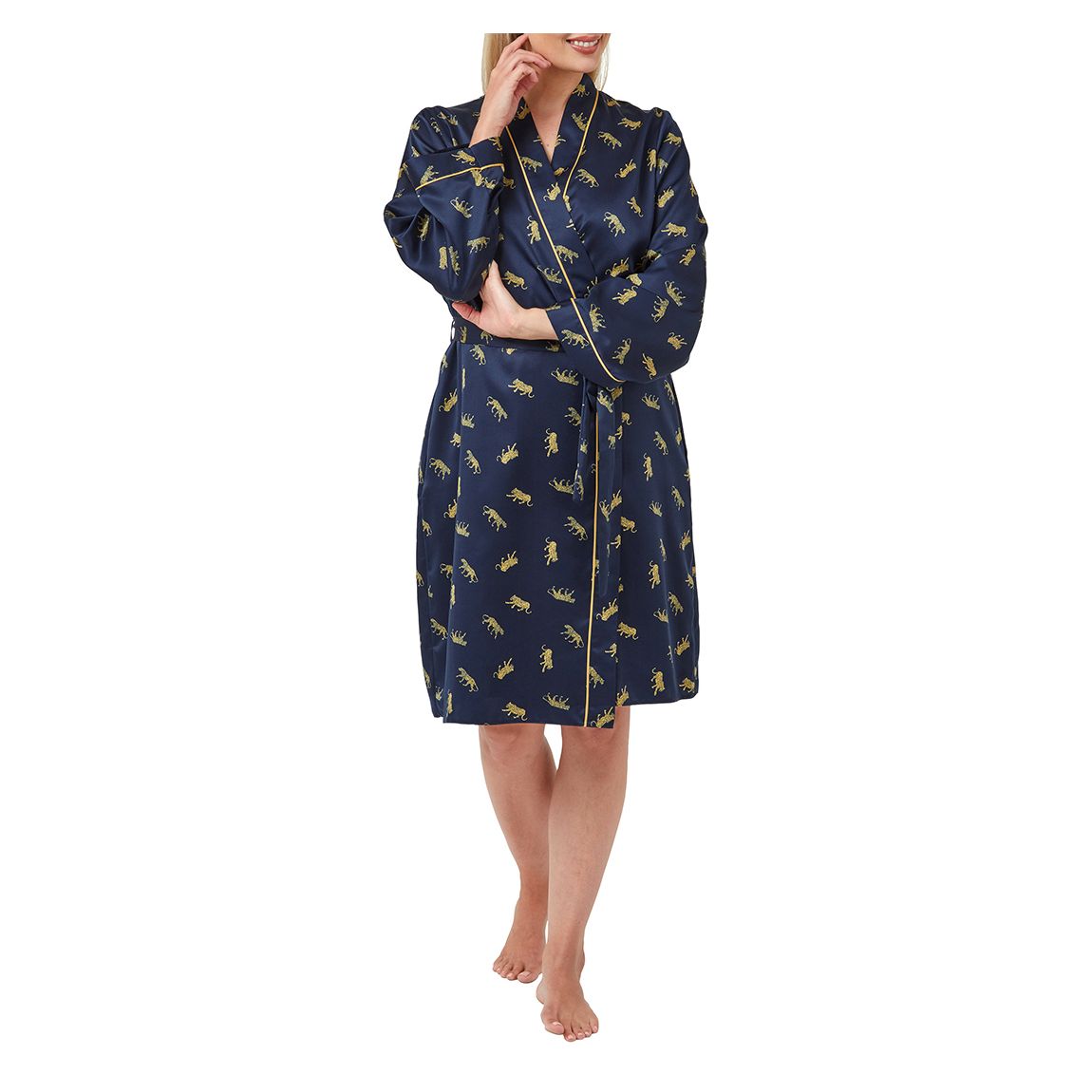 Navy Piped Gown