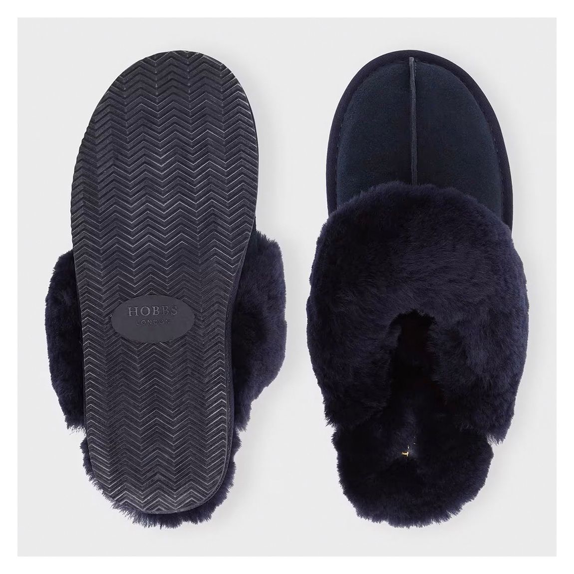 Navy Lillian Suede Slippers