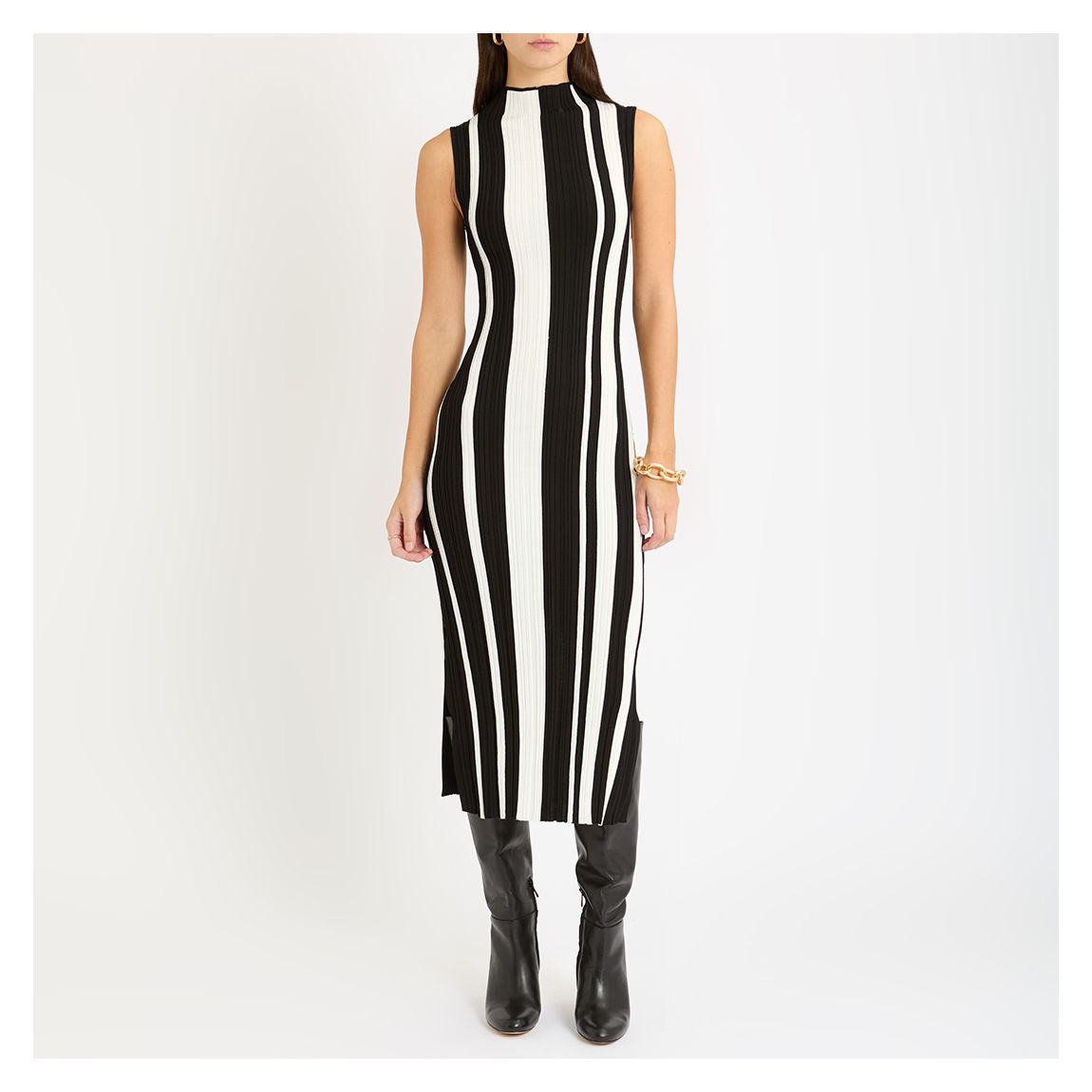 Black/White Evie Colour Block Knit Dress