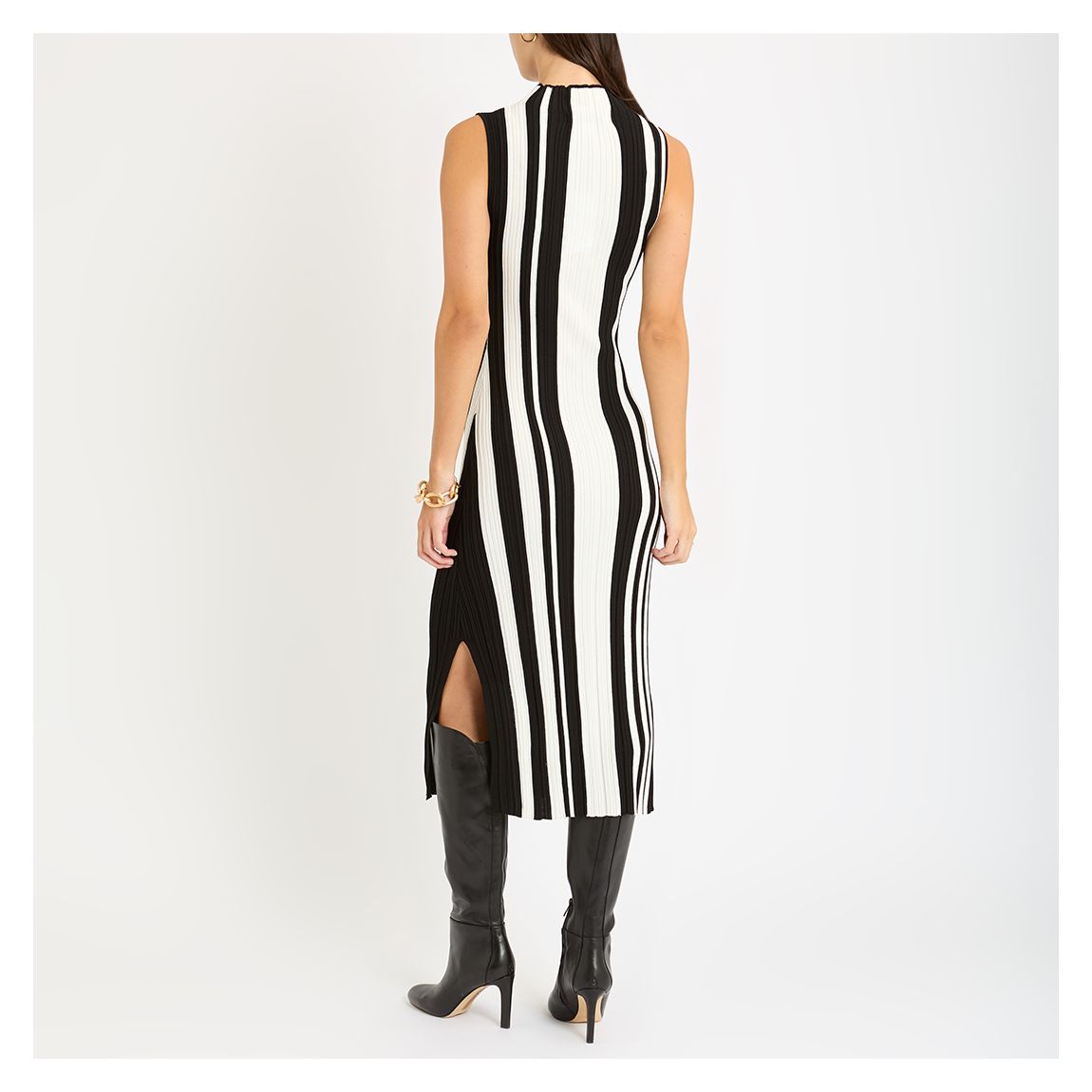Black/White Evie Colour Block Knit Dress