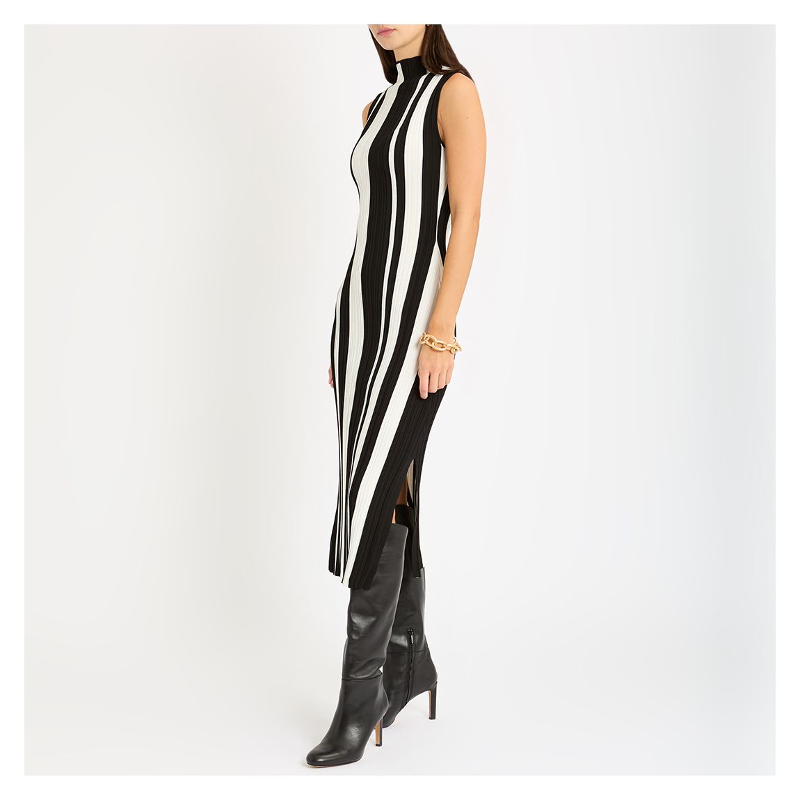 Black/White Evie Colour Block Knit Dress