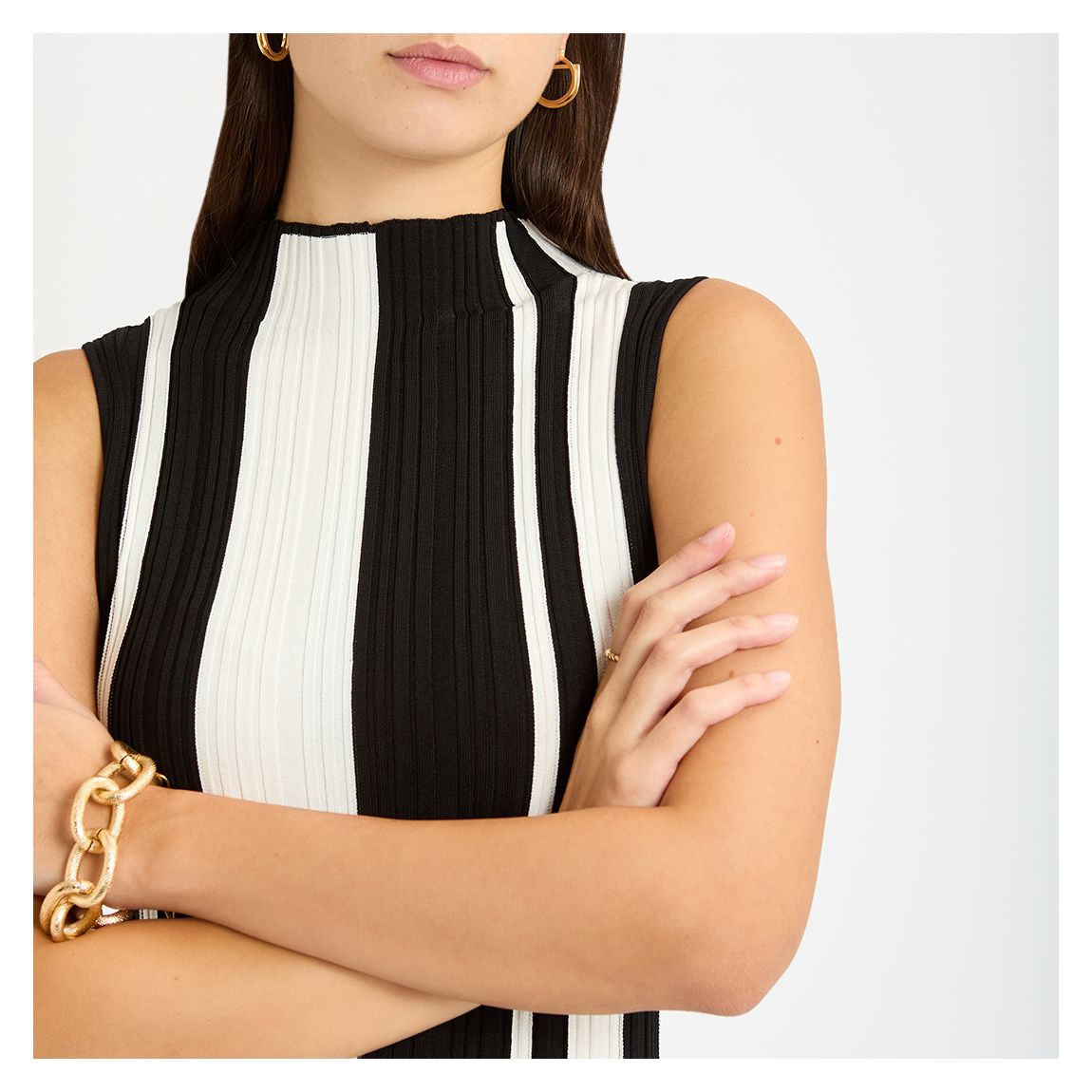 Black/White Evie Colour Block Knit Dress