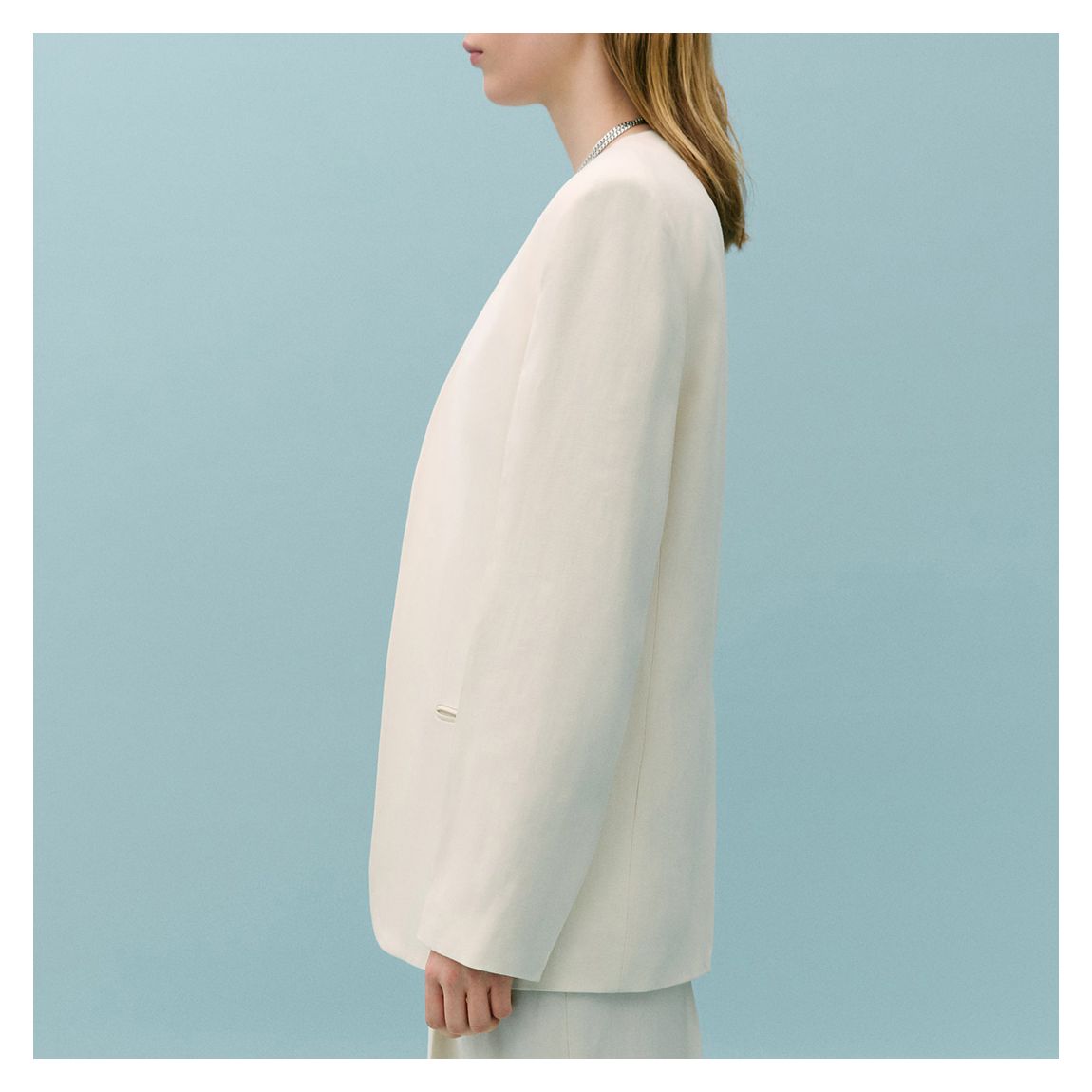 White Buttonless Blazer