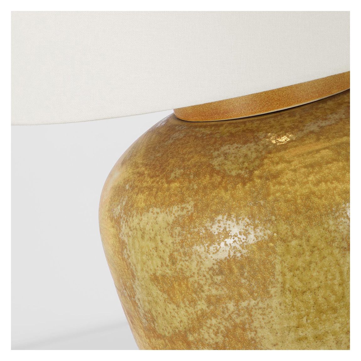 Nora Medium Table Lamp in Yellow Oxide with Linen Shade