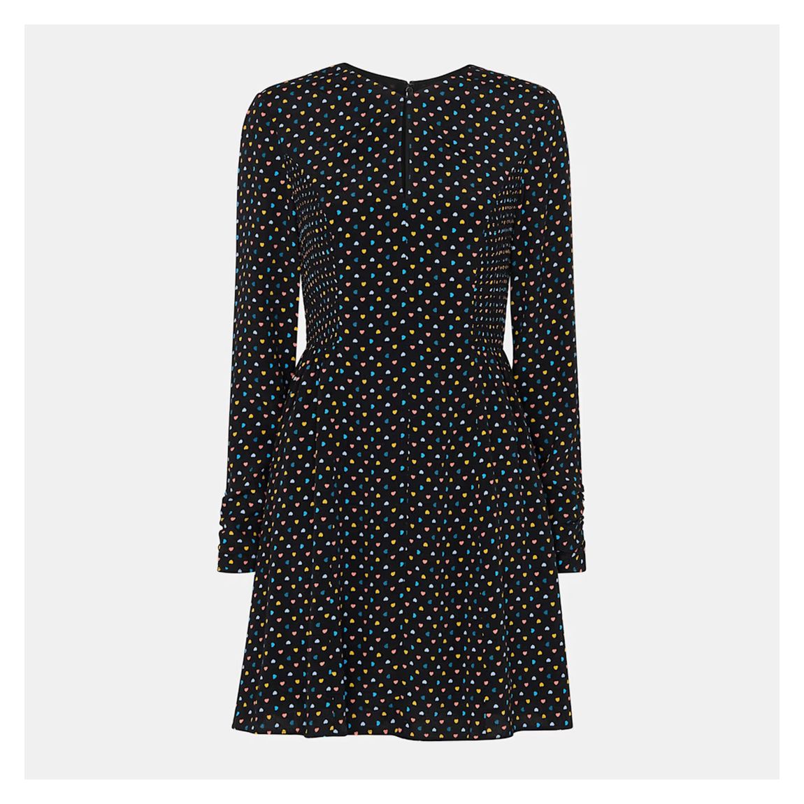 Black Scattered Hearts Flippy Mini Dress