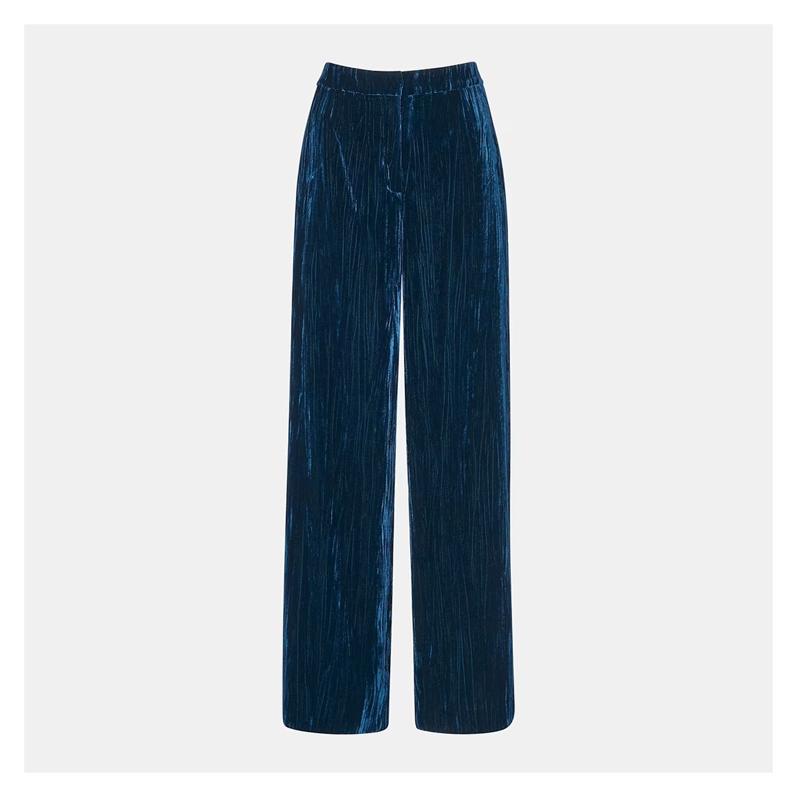 Teal Crushed Velvet Wide Trousers