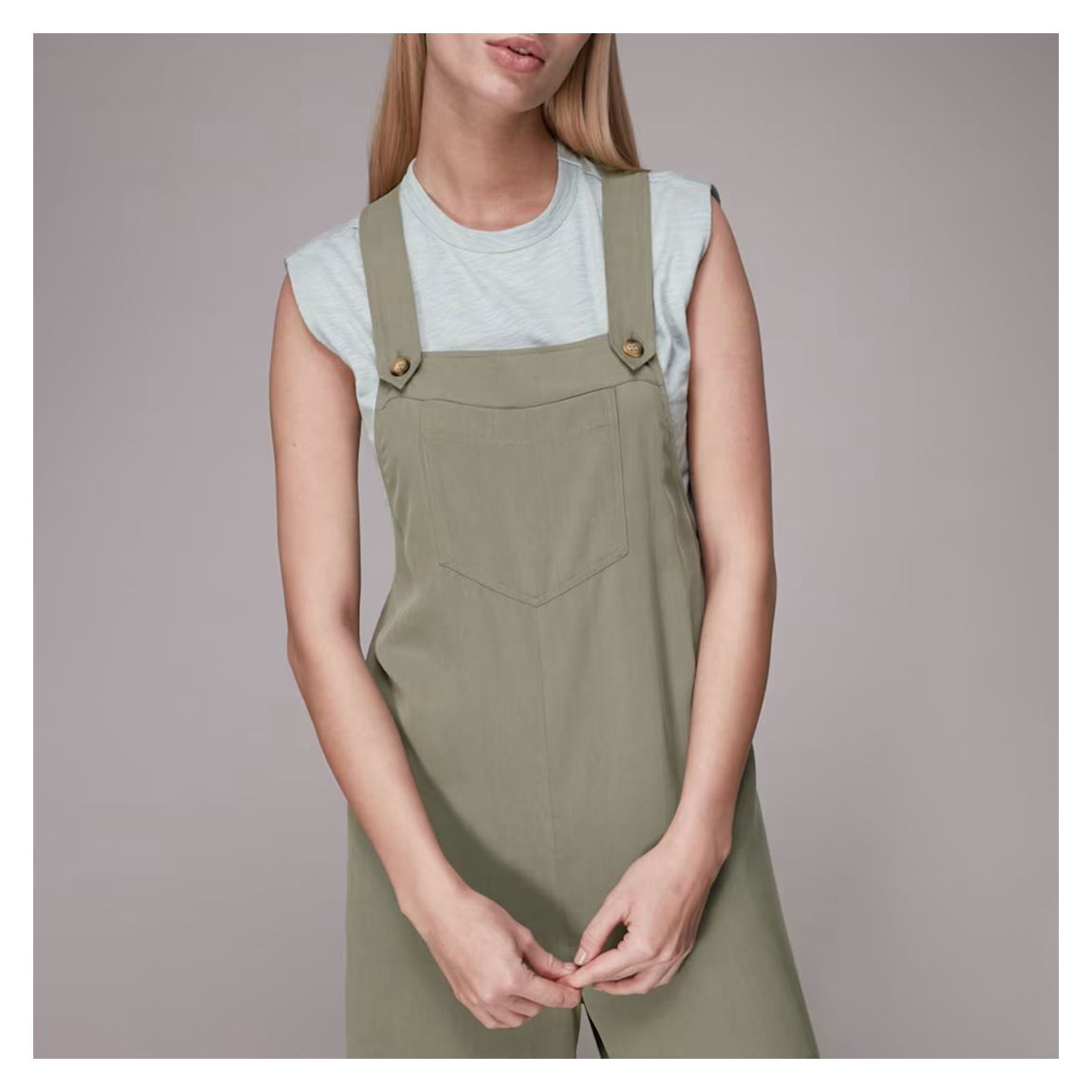 Khaki Rita Wide Dungarees