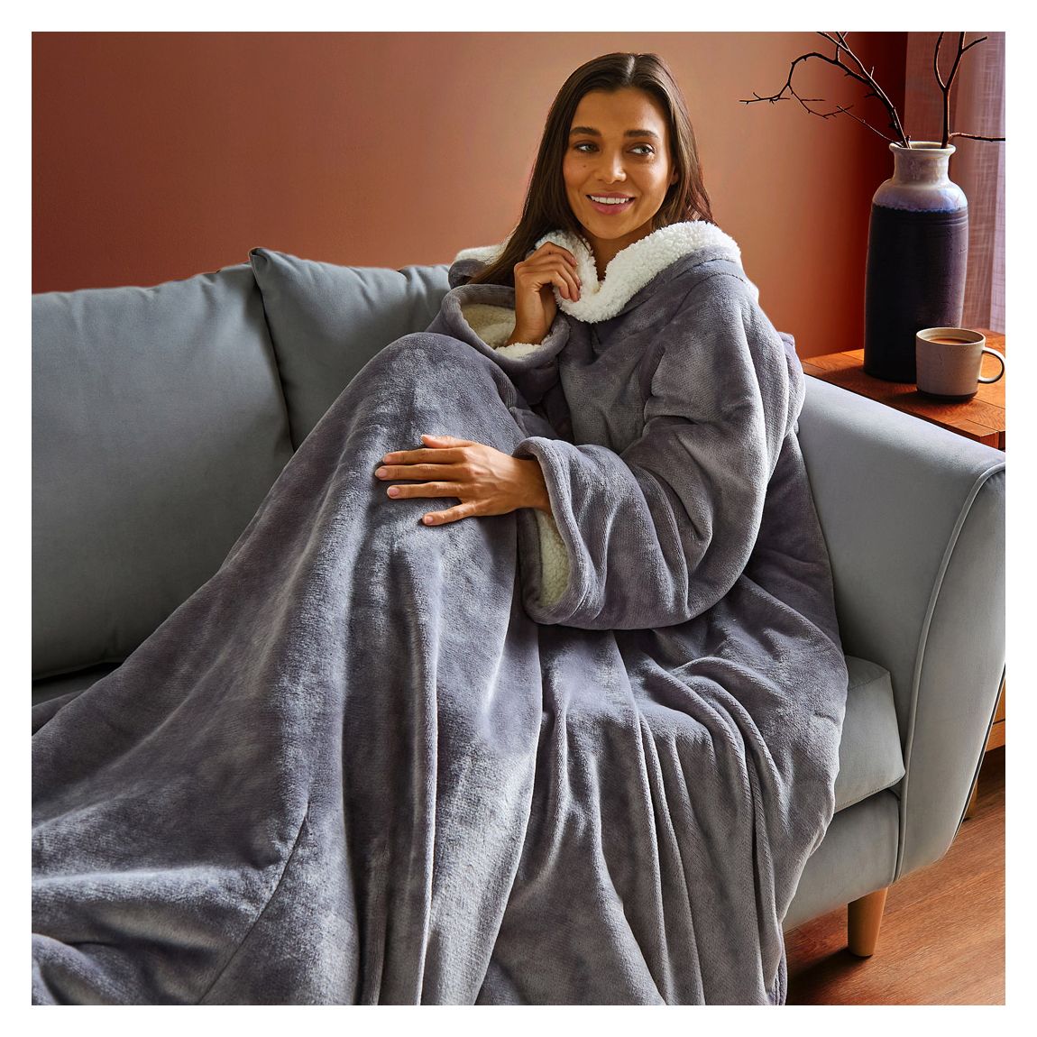 Snugsie USB Heated Throw, Grey