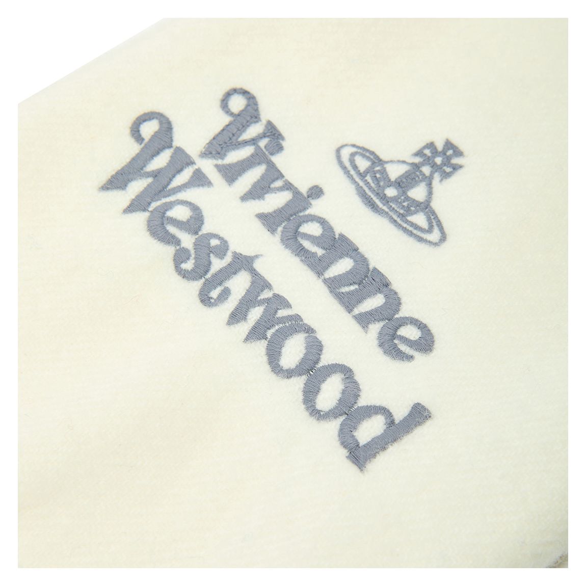 White Embroidered Grey Orb Scarf