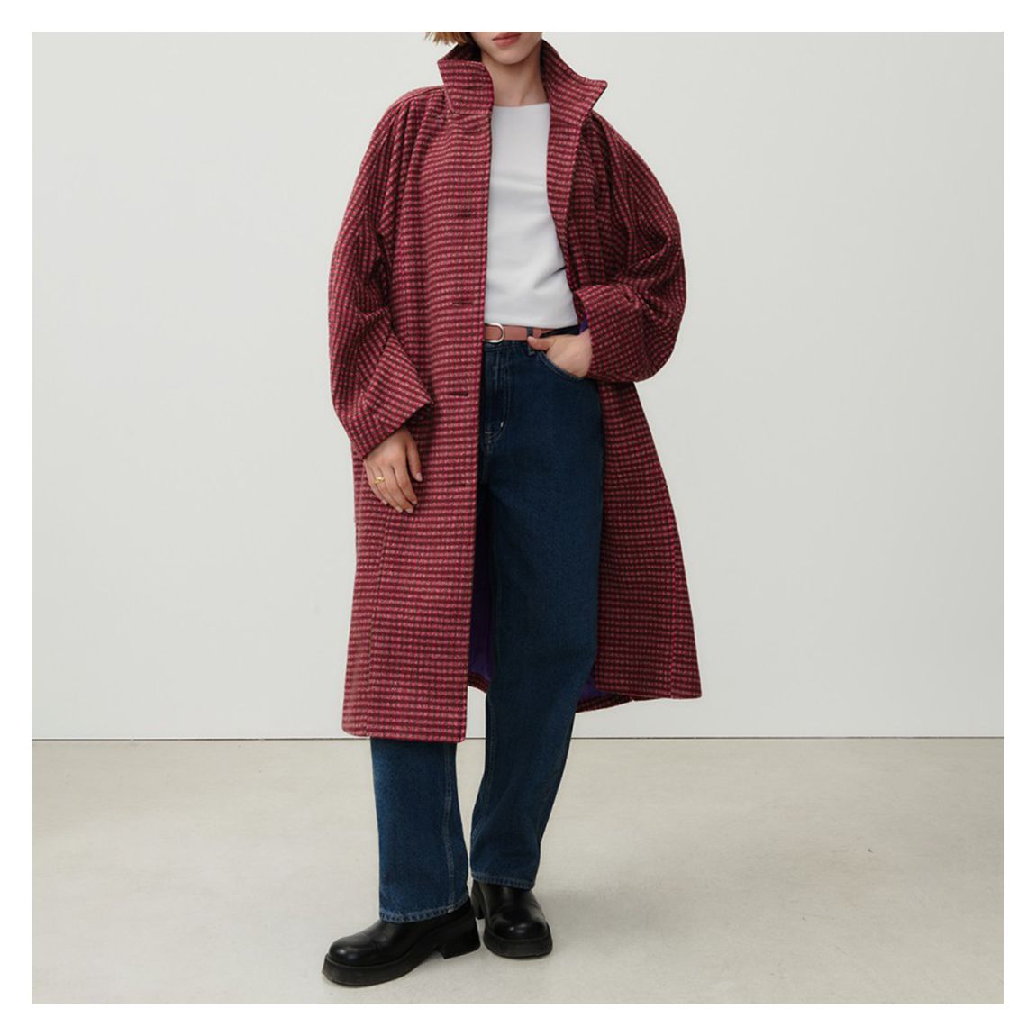アメリヴィンテージ　CHECK ECO WOOL BIG JACKET Ameri（アメリ）の「CHECK ECO WOOL BIG JACKET（テーラード