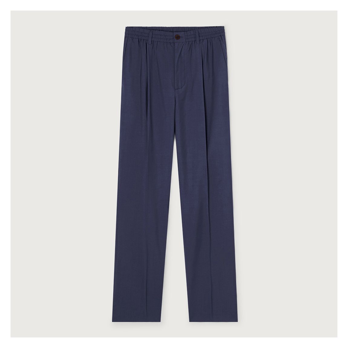 Navy Wool Ankle Trousers