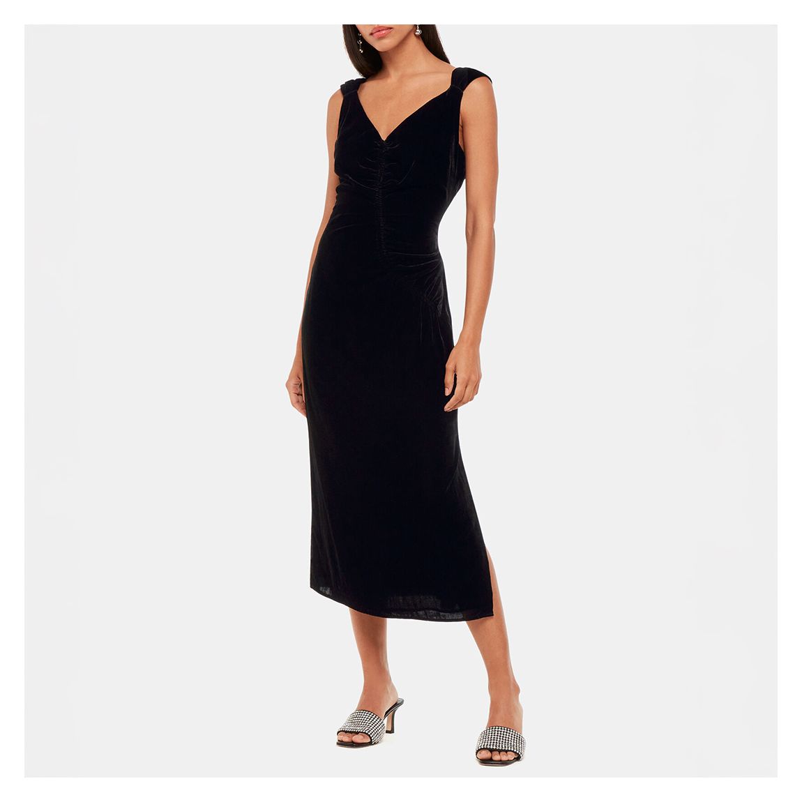 Black Velvet Midi Dress