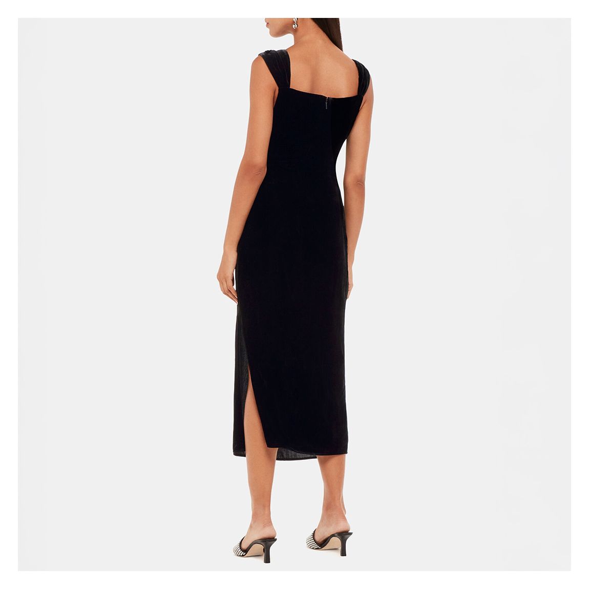 Black Velvet Midi Dress