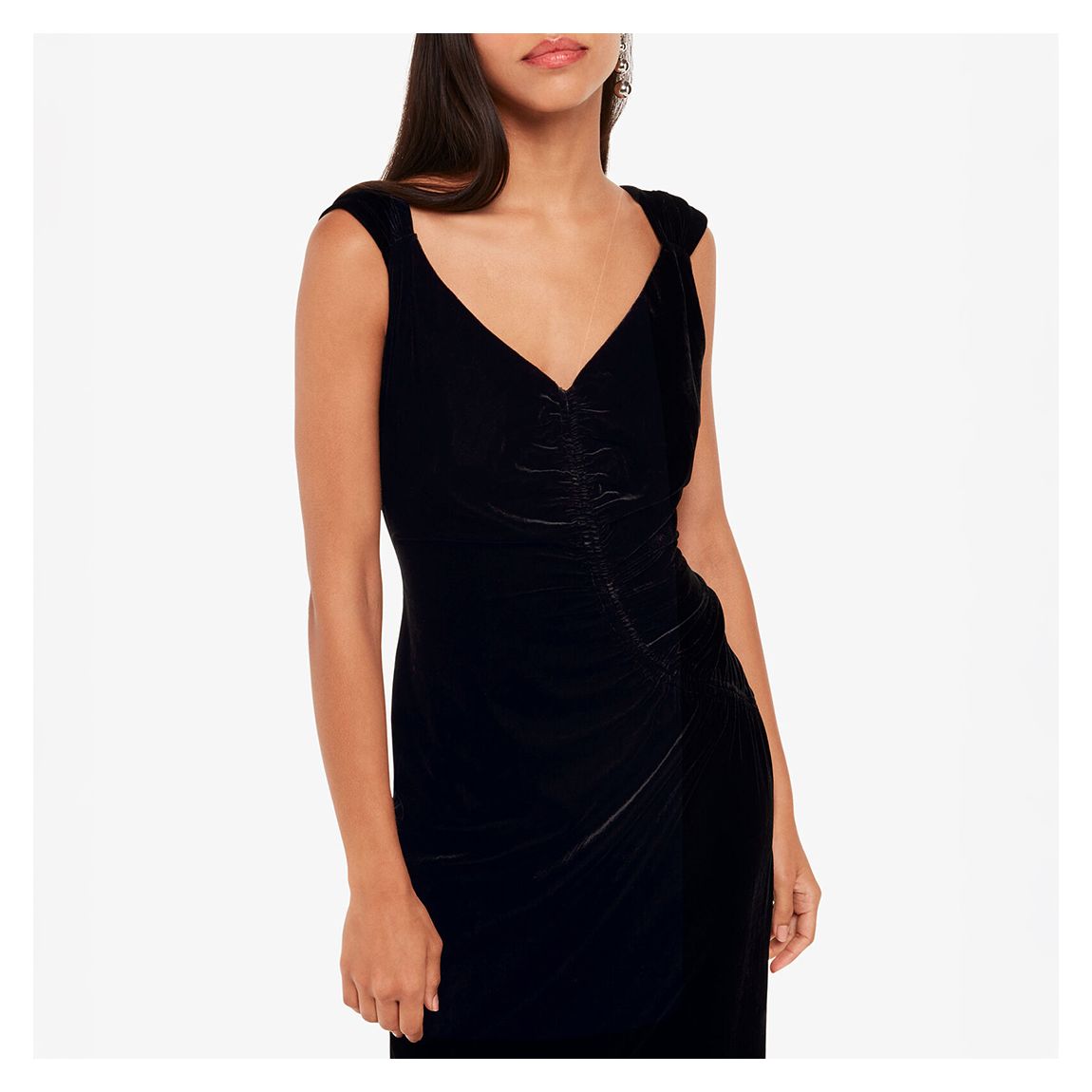 Black Velvet Midi Dress
