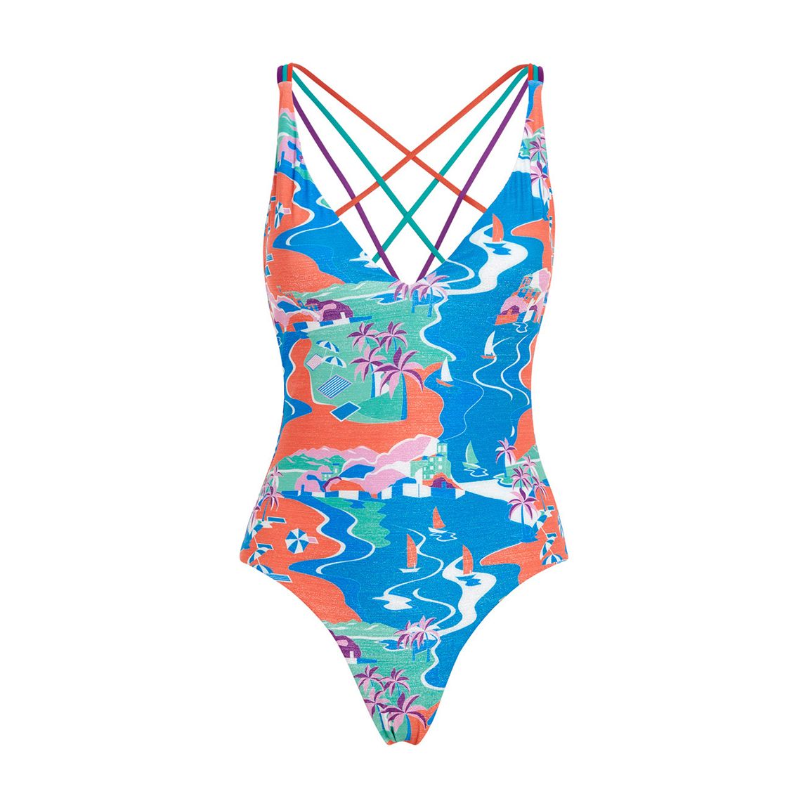 Paolita Blue Multi Isla Bonita Azania Reversible One Piece