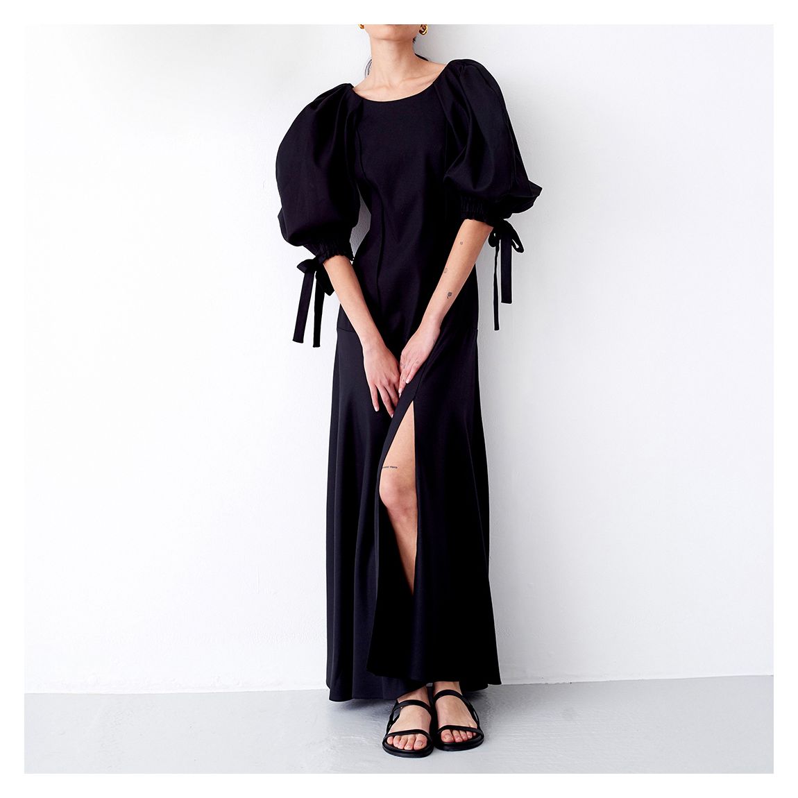 Black Thigh Split Maxi Dress
