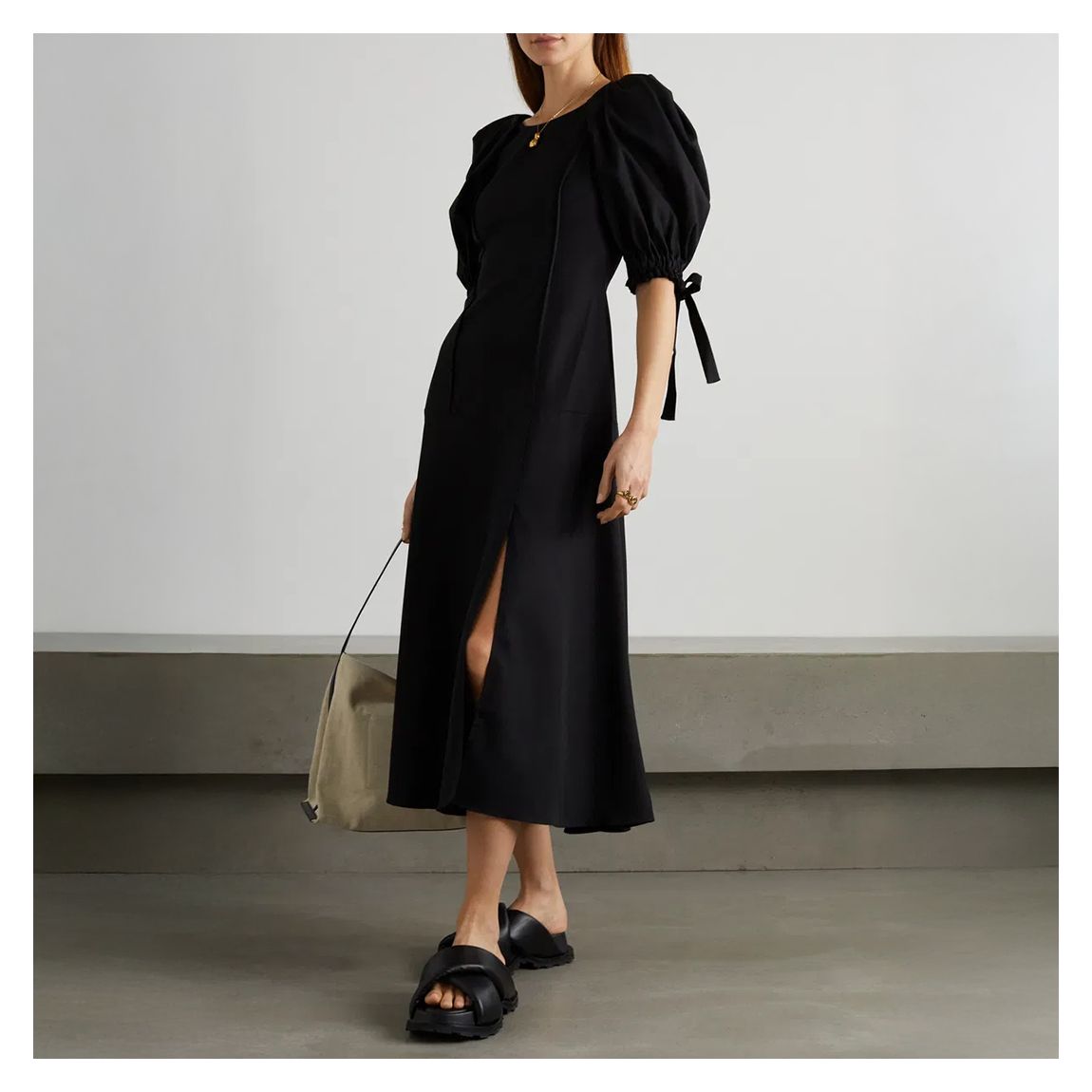 Black Thigh Split Maxi Dress