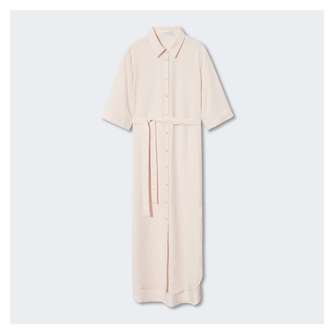 Ecru Bow Shirt Dress
