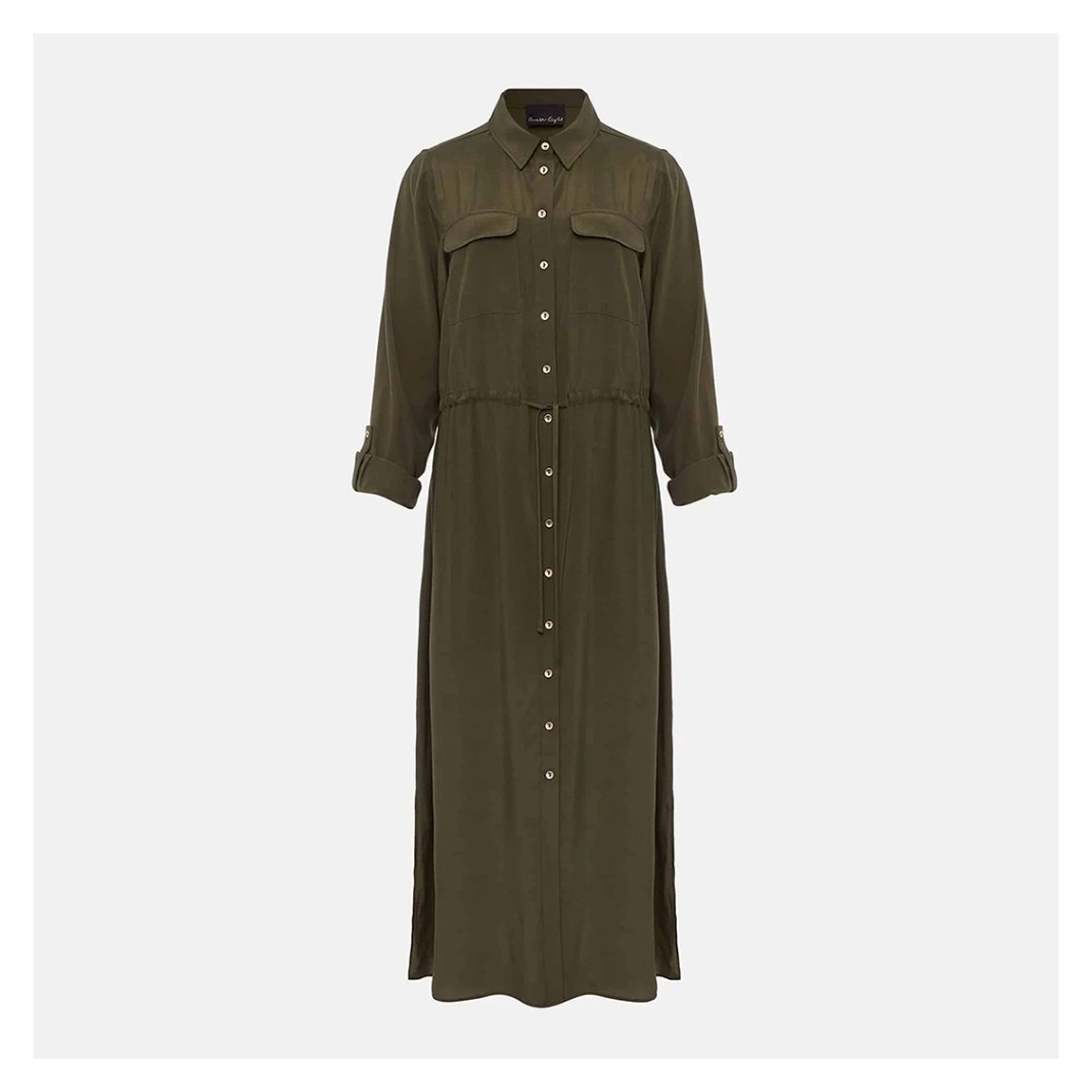 Khaki Tana Midi Shirt Dress