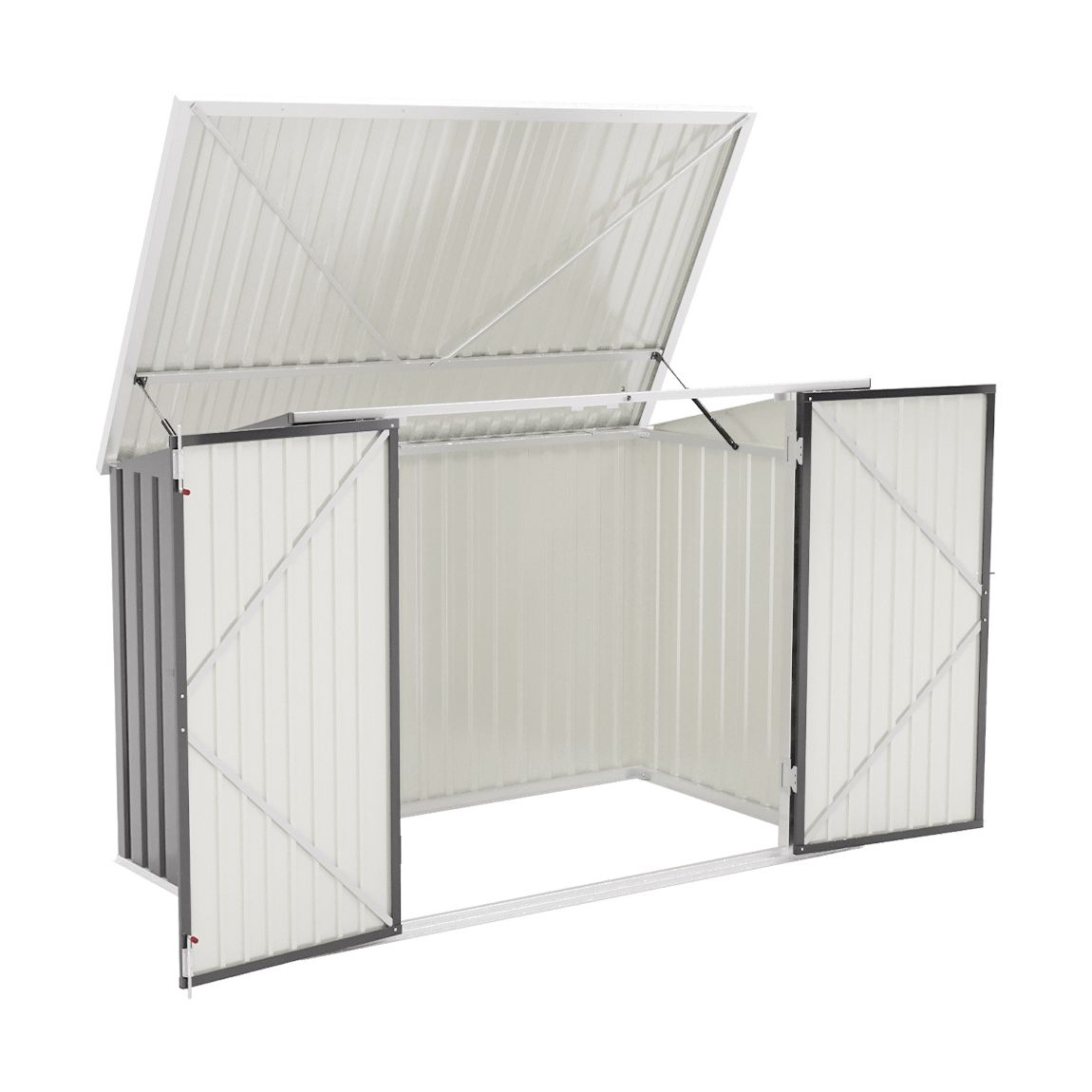 Medium Grey Garden Heavy Duty Steel Bicycle Storage Shed