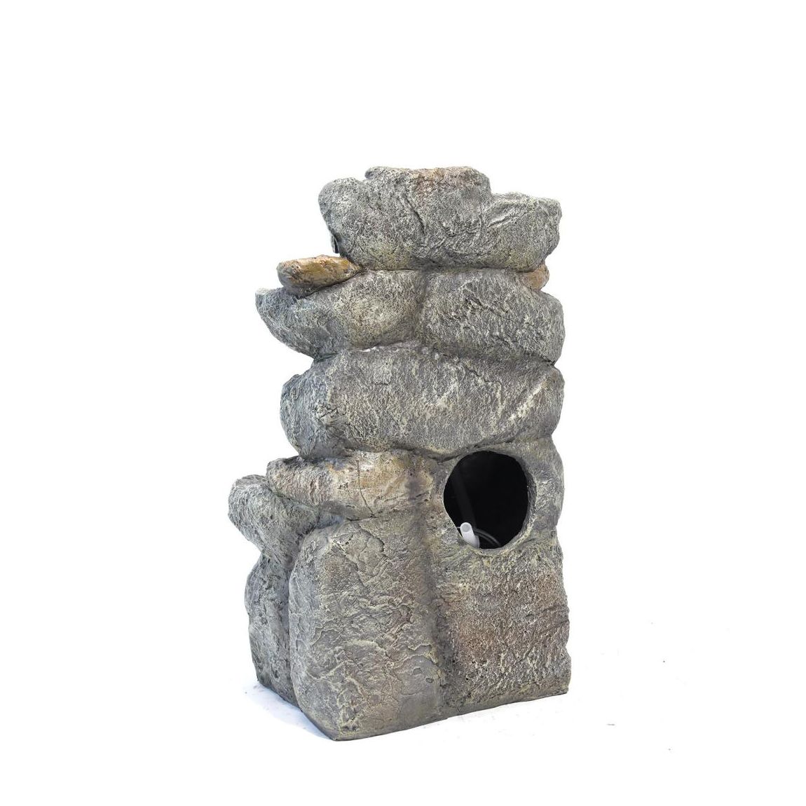 Outdoor Solar-Powered Fountain Rockery with LED Light 31 cm W x 24 cm D x 49 cm H