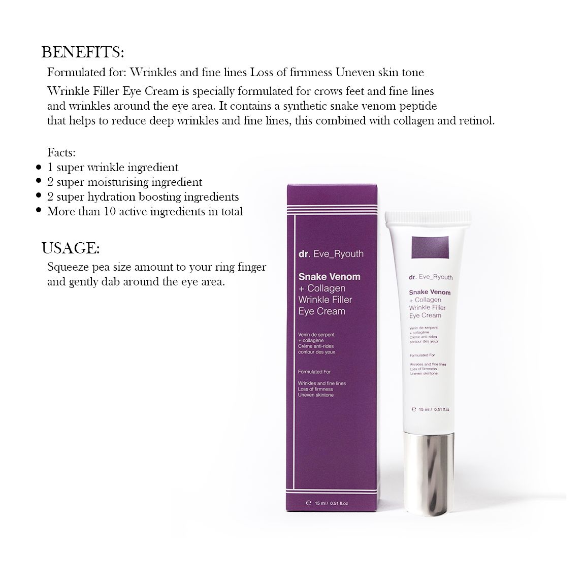 Snake Venom + Collagen Wrinkle Filler Eye Cream 15