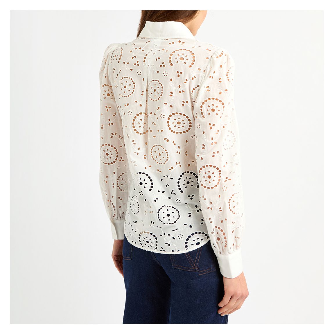 WHITE BRODERIE SHIRT